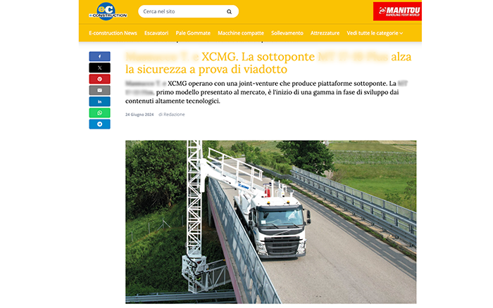 欧洲媒体e-CONSTRUCTION点赞DG视讯桥梁检测车