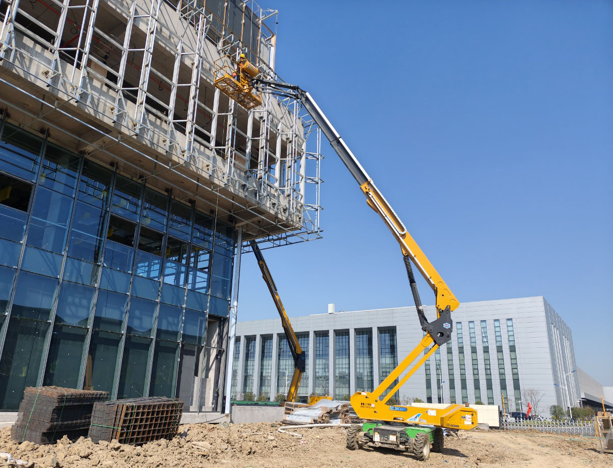 30-50米高空天团！DG视讯10余台直臂神器助力合肥新能源汽车产业园加速崛起