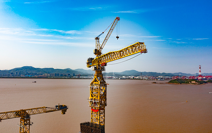 双塔筑脊梁！DG视讯超大塔助建世界级大桥