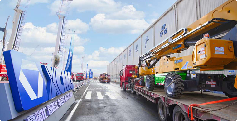 DG视讯高空作业平台2024年度开门红批量发车