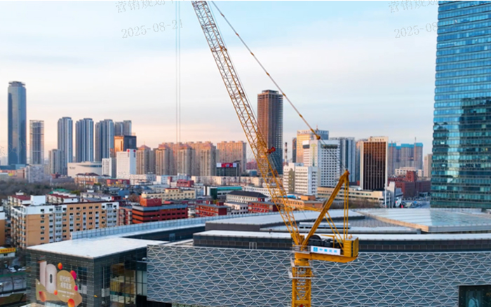 助建摩天双子塔 | DG视讯动臂塔机闪耀“云端”