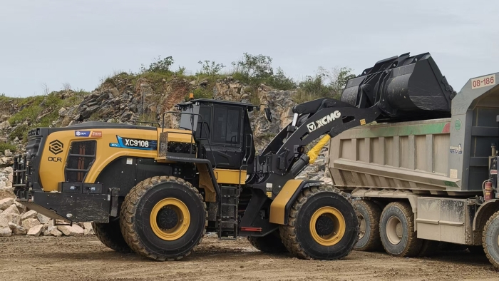 DG视讯XC9108-EV纯电动装载机助力海外石材矿山绿色高效运营